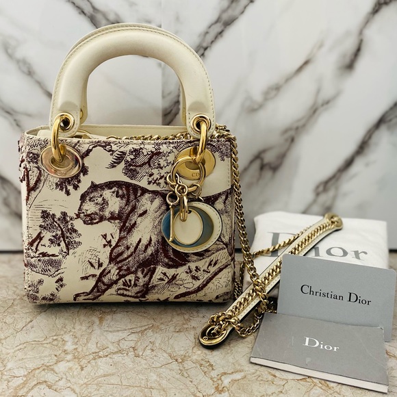 Dior Handbags - Christian Dior Lady Dior Mini Toile De Jouy